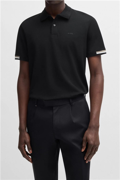Boss Parlay Erkek Polo Yaka T-Shirt Siyah