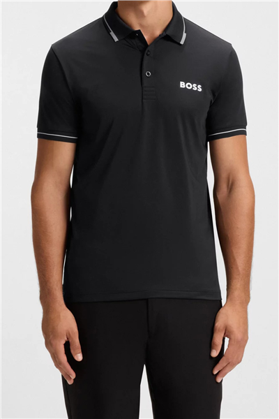 BOSS Paul Pro Erkek Polo Yaka T-Shirt Siyah