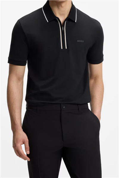 BOSS Philix GOC Erkek Polo Yaka T-Shirt Siyah