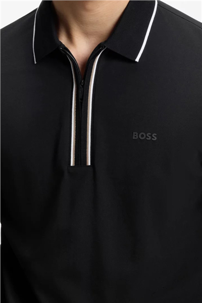 BOSS Philix GOC Erkek Polo Yaka T-Shirt Siyah