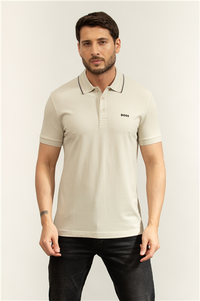 Boss Pl Goc Birdie Paule Erkek Polo Yaka T-Shirt Bej
