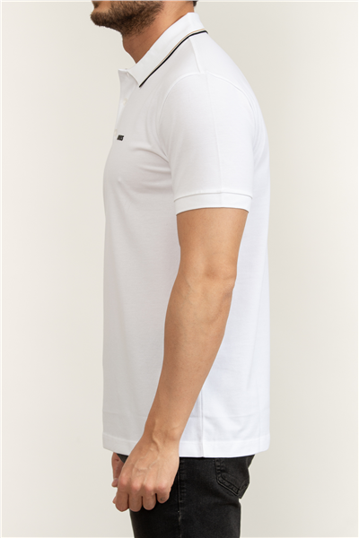 Boss Pl Goc Birdie Paule Erkek Polo Yaka T-Shirt Beyaz