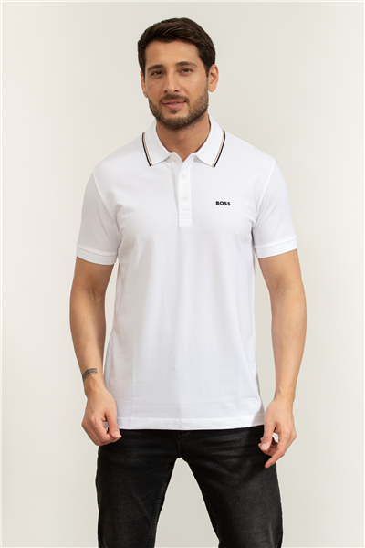 Boss Pl Goc Birdie Paule Erkek Polo Yaka T-Shirt Beyaz