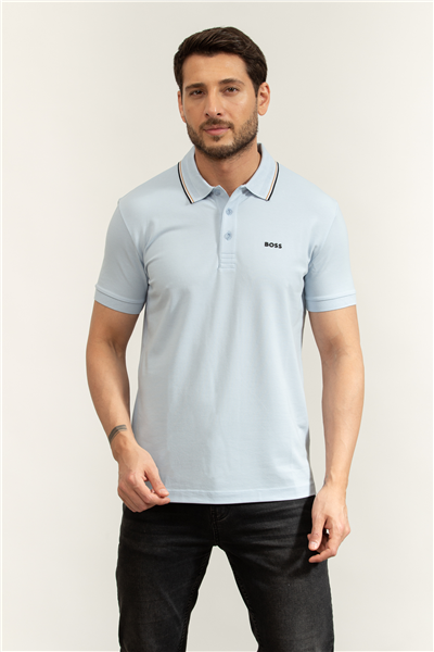 Boss Pl Goc Birdie Paule Erkek Polo Yaka T-Shirt Mavi