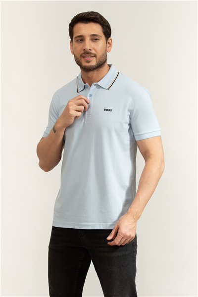 Boss Pl Goc Birdie Paule Erkek Polo Yaka T-Shirt Mavi