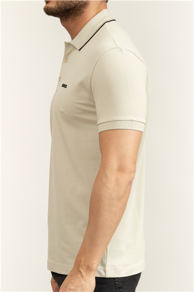Boss Pl Goc Birdie Paule Erkek Polo Yaka T-Shirt Bej