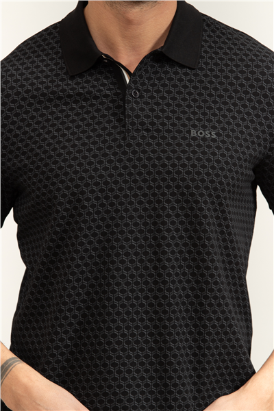 BOSS Pl Goc Chip Pattern Erkek Polo Yaka T-Shirt