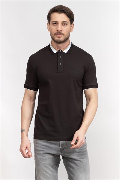 Boss Prout Erkek Polo Yaka T-Shirt Siyah