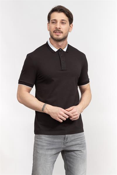 Boss Prout Erkek Polo Yaka T-Shirt Siyah