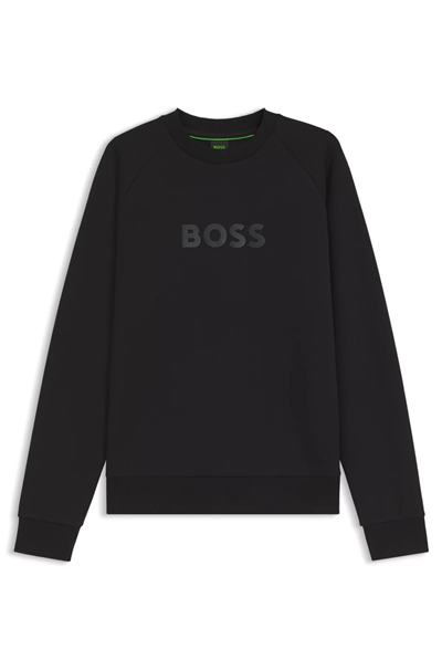 Boss Salbo Erkek Bisiklet Yaka Sweatshirt Siyah