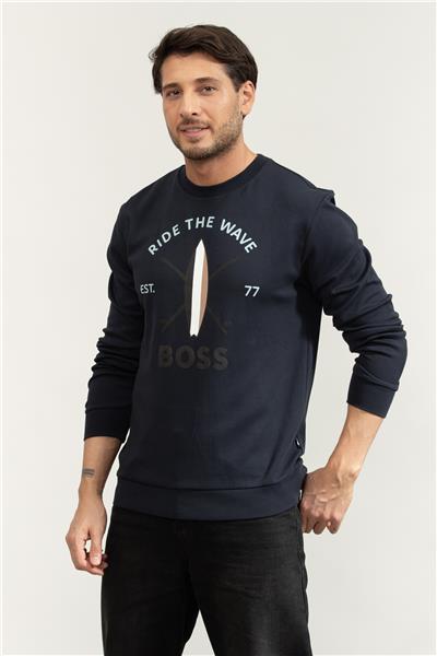 Boss Savin Ch Erkek Bisiklet Yaka Sweatshirt