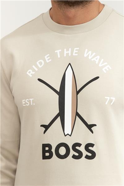 Boss Savin Ch Erkek Bisiklet Yaka Sweatshirt