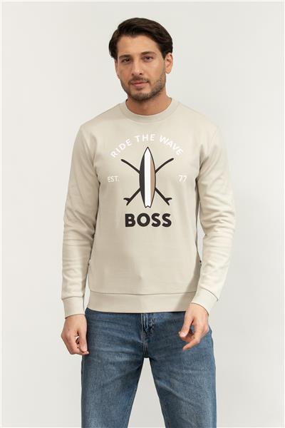 Boss Savin Ch Erkek Bisiklet Yaka Sweatshirt