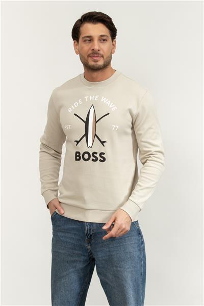 Boss Savin Ch Erkek Bisiklet Yaka Sweatshirt