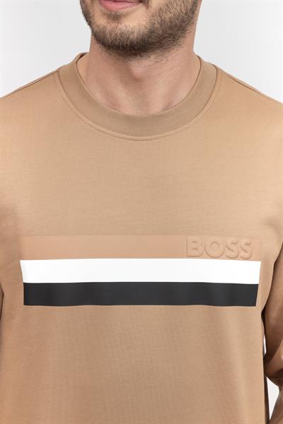 Boss Soleri Erkek Bisiklet Yaka Sweatshirt Bej