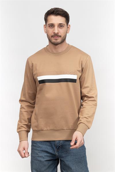 Boss Soleri Erkek Bisiklet Yaka Sweatshirt Bej