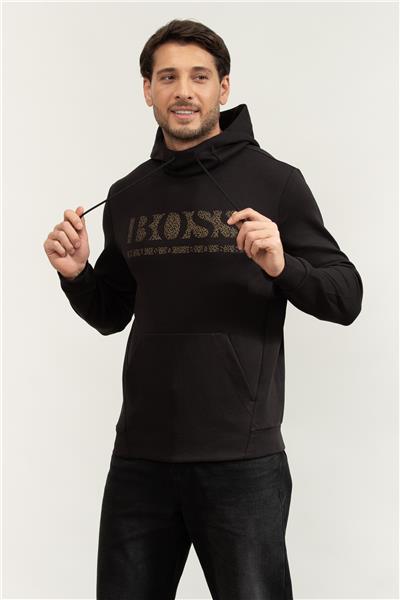 Boss Soody Erkek Kapüşonlu Sweatshirt Siyah