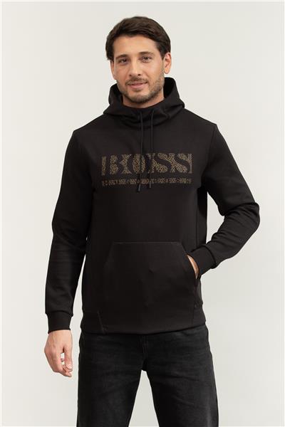 Boss Soody Erkek Kapüşonlu Sweatshirt Siyah