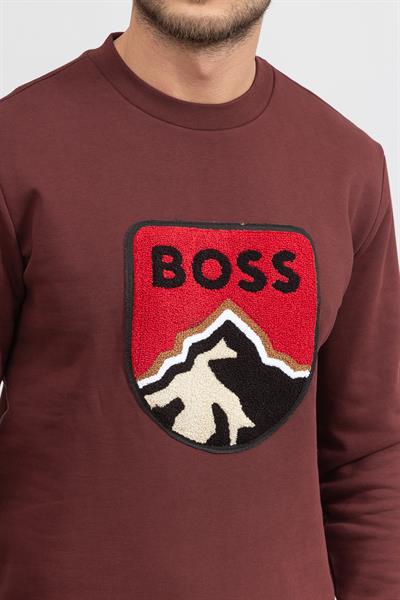 Boss Stadler Erkek Bisiklet Yaka Sweatshirt Kırmızı