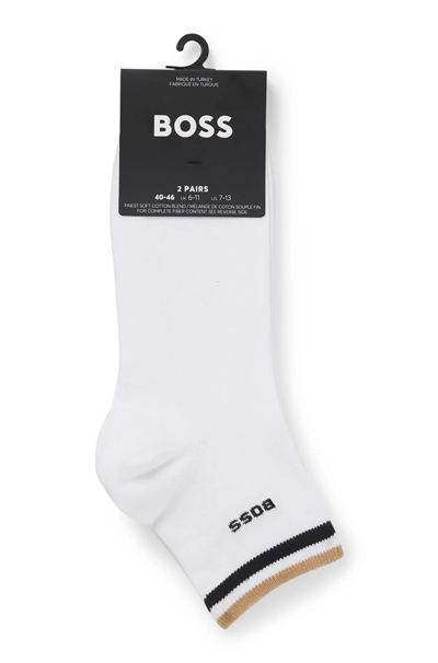 Boss Stripe Erkek 2li Çorap Beyaz