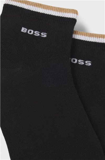 Boss Stripe Erkek 2li Çorap Siyah