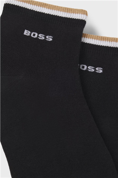 Boss Stripe Erkek 2li Çorap Siyah