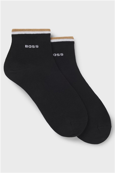Boss Stripe Erkek 2li Çorap Siyah