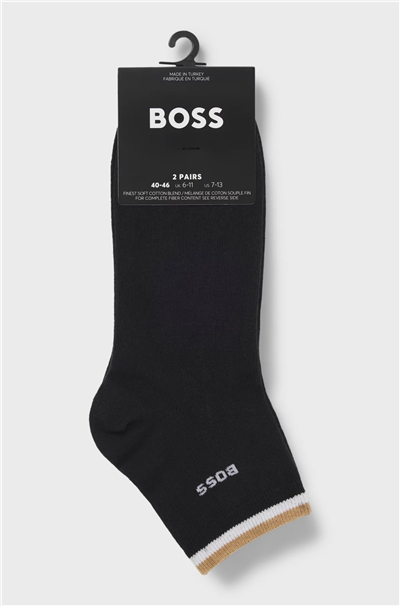 Boss Stripe Erkek 2li Çorap Siyah