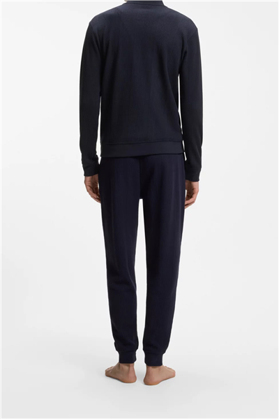 BOSS Structure 1/4 Zip Erkek Fermuarlı Sweatshirt Mavi