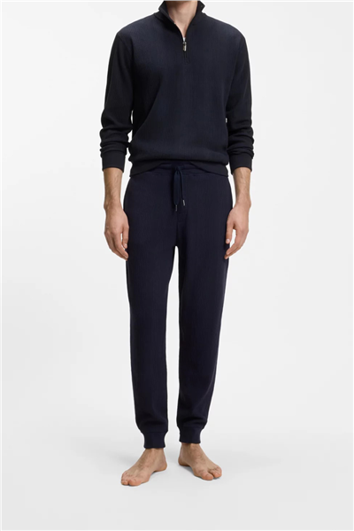 BOSS Structure 1/4 Zip Erkek Fermuarlı Sweatshirt Mavi