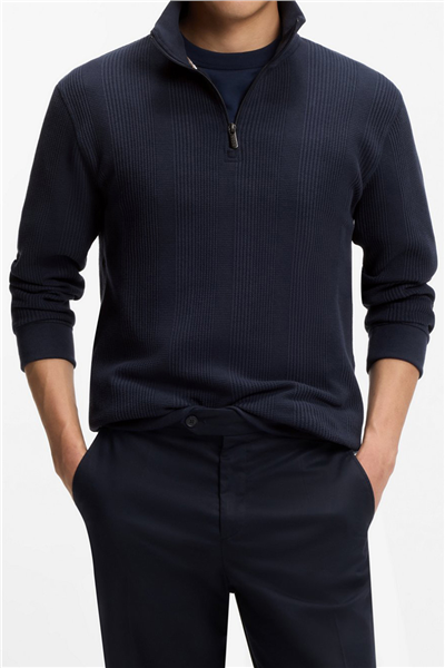 BOSS Structure 1/4 Zip Erkek Fermuarlı Sweatshirt