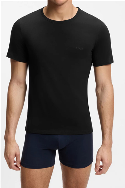 BOSS T-Shirt Rn 3P Classic Erkek 3lü Atlet Siyah