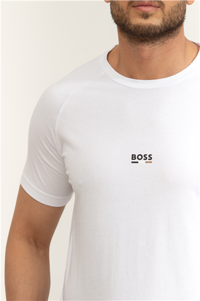 Boss T Shirt Rn Slim Fit Erkek Bisiklet Yaka T-Shirt Bej