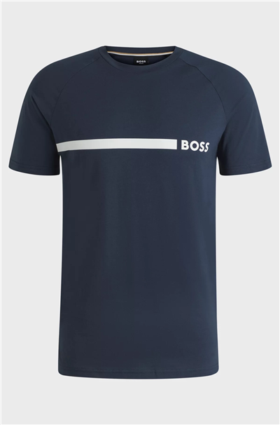 Boss T Shirt Rn Slim Fit Erkek Bisiklet Yaka T-Shirt Lacivert