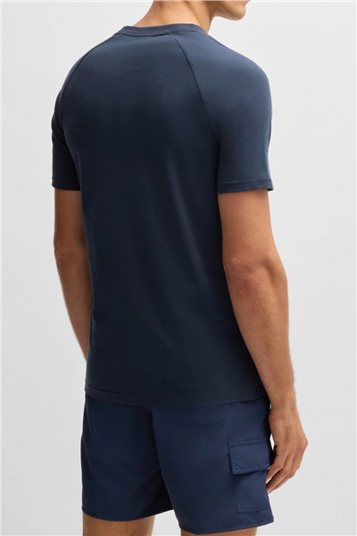 Boss T Shirt Rn Slim Fit Erkek Bisiklet Yaka T-Shirt Lacivert