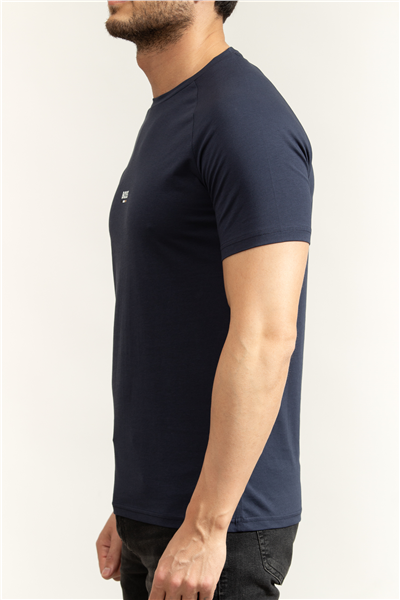 Boss T Shirt Rn Slim Fit Erkek Bisiklet Yaka T-Shirt Lacivert