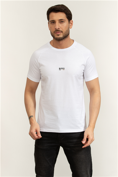 Boss T Shirt Rn Slim Fit Erkek Bisiklet Yaka T-Shirt Bej