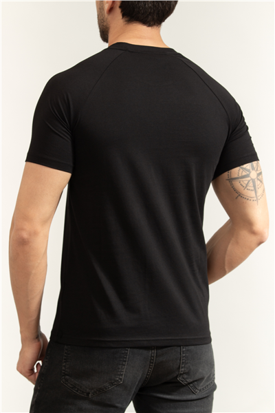 Boss T Shirt Rn Slim Fit Erkek Bisiklet Yaka T-Shirt Siyah