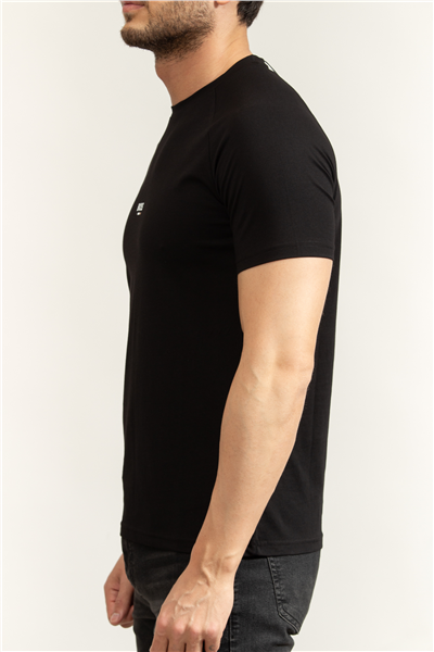 Boss T Shirt Rn Slim Fit Erkek Bisiklet Yaka T-Shirt Siyah