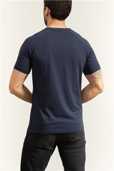 Boss T Shirt Rn Slim Fit Erkek Bisiklet Yaka T-Shirt Lacivert