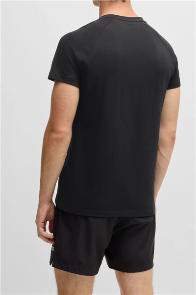 Boss T Shirt Rn Slim Fit Erkek Bisiklet Yaka T-Shirt Siyah