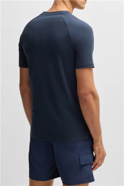 Boss T Shirt Rn Slim Fit Erkek Bisiklet Yaka T-Shirt Lacivert