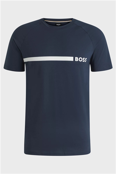Boss T Shirt Rn Slim Fit Erkek Bisiklet Yaka T-Shirt Lacivert