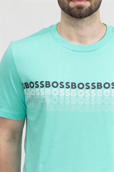Boss Tee Erkek Bisiklet Yaka T-Shirt Yeşil