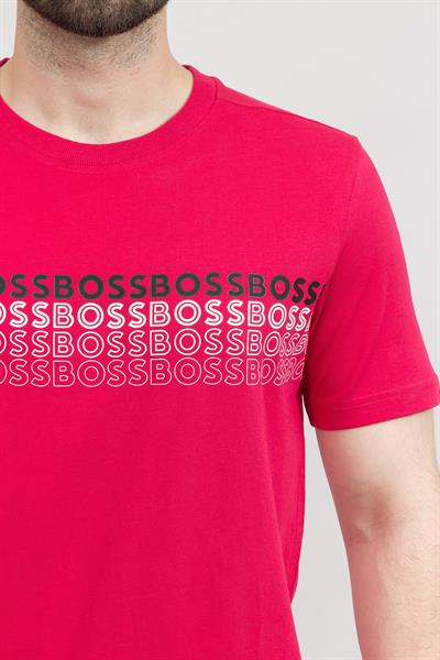 Boss Tee Erkek Bisiklet Yaka T-Shirt Pembe