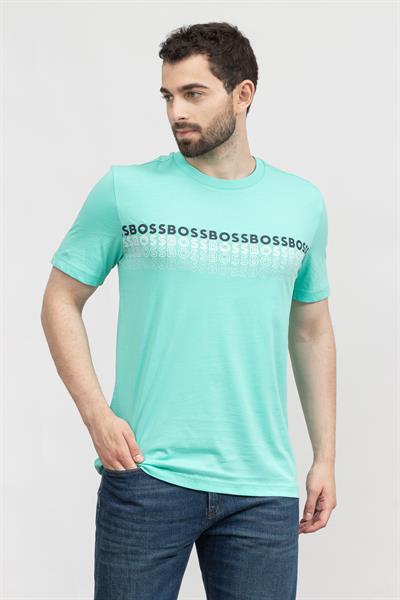 Boss Tee Erkek Bisiklet Yaka T-Shirt Yeşil