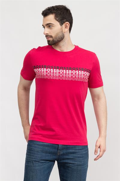 Boss Tee Erkek Bisiklet Yaka T-Shirt Pembe