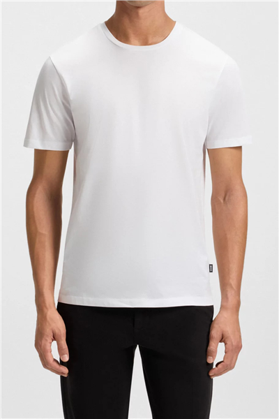 Boss Tessler Erkek Bisiklet Yaka T-Shirt Beyaz