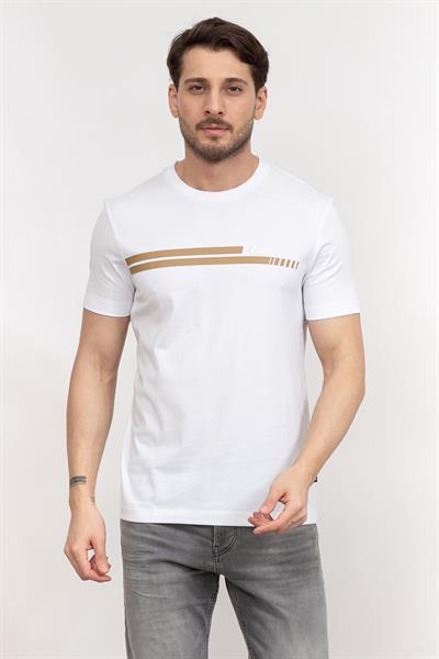 Boss Tessler Erkek Bisiklet Yaka T-Shirt Beyaz