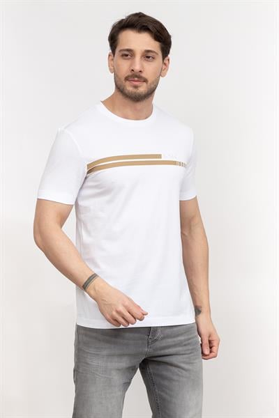 Boss Tessler Erkek Bisiklet Yaka T-Shirt Beyaz